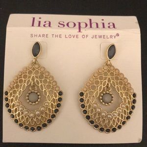 Lia Sophia ornate gold earrings